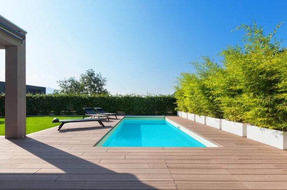 Terrasse autour d'une piscine - Chauffailles - Monat Paysage